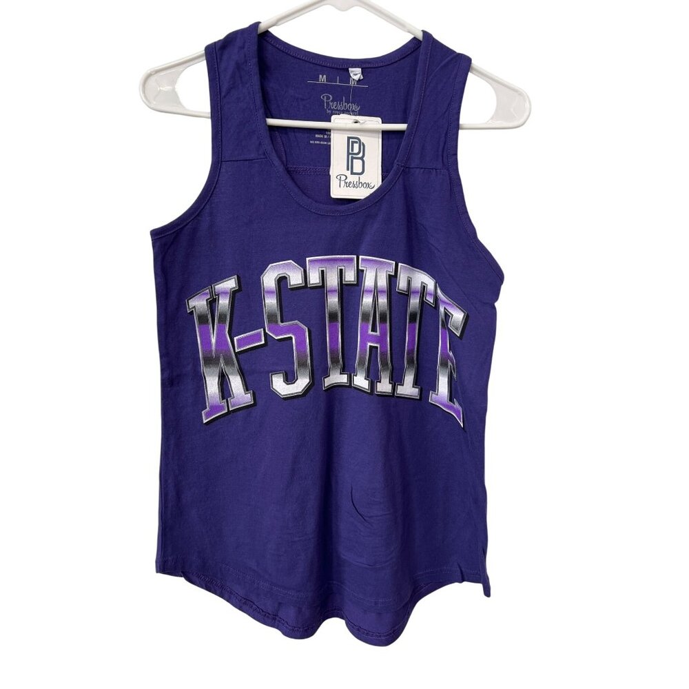 Pressbox K State Racerback Tank Top Size Medium Sleeveless Purple University NEW